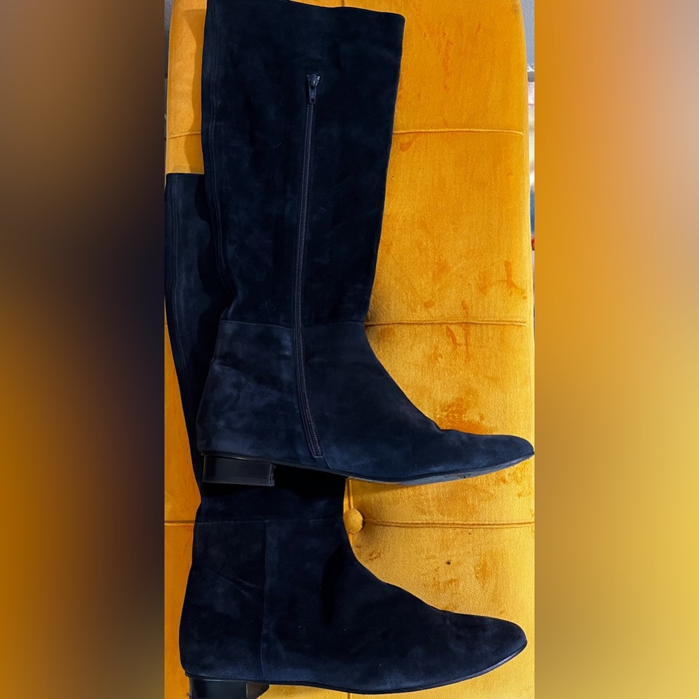 Delman boots black suede size 11W